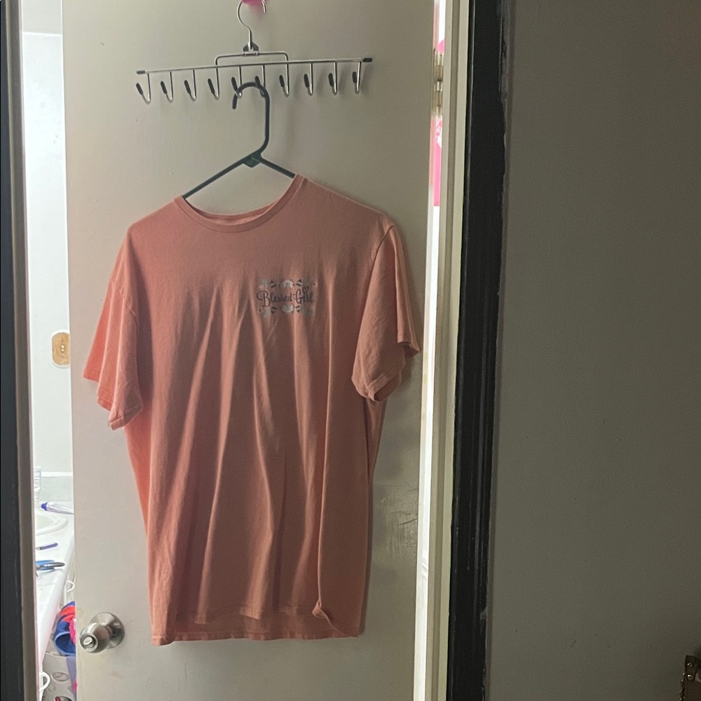 Woman Peach Graphic T-Shirt (blessed girl)